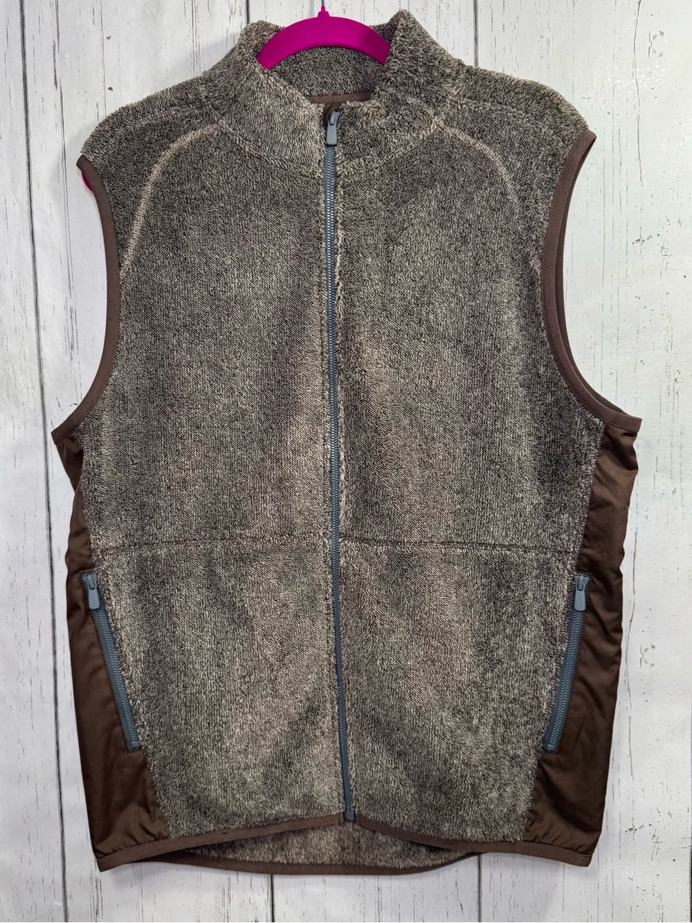 Tommy Bahama Brown M Full Zip Fleece Vest Marlin Embroidered Coastal Golf Preppy